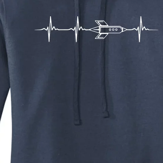 Aerospace Engineering Design Great Rocket Heartbeat Women's Pullover Hoodie