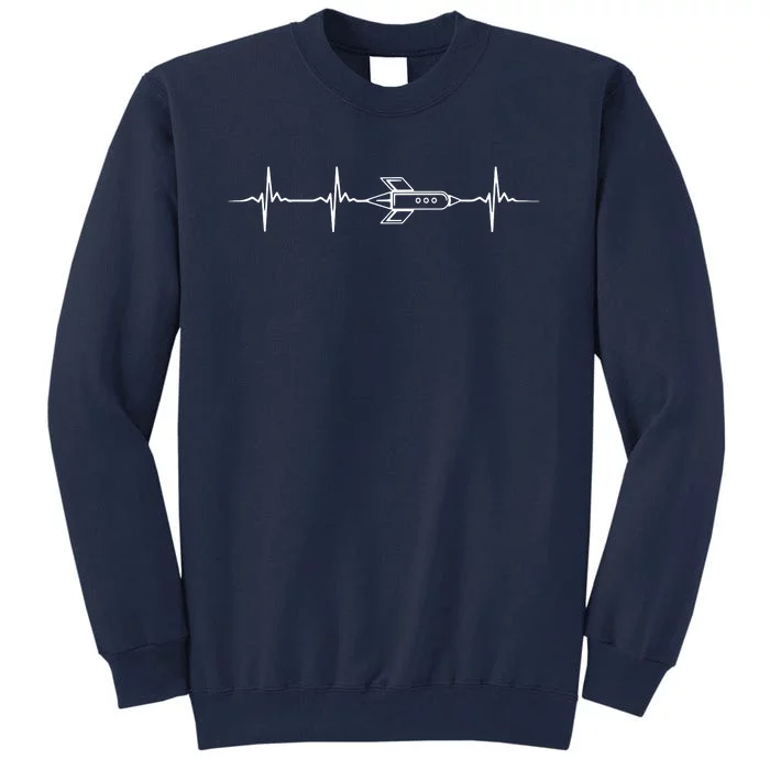 Aerospace Engineering Design Great Rocket Heartbeat Tall Sweatshirt