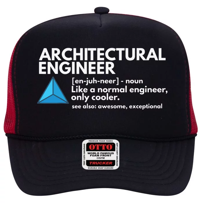 Architectural Engineer Definition Funny Engineering High Crown Mesh Trucker Hat