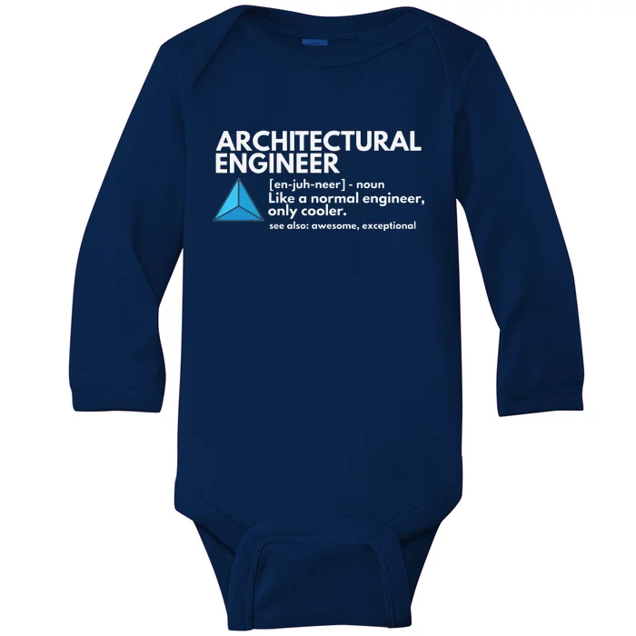 Architectural Engineer Definition Funny Engineering Baby Long Sleeve Bodysuit