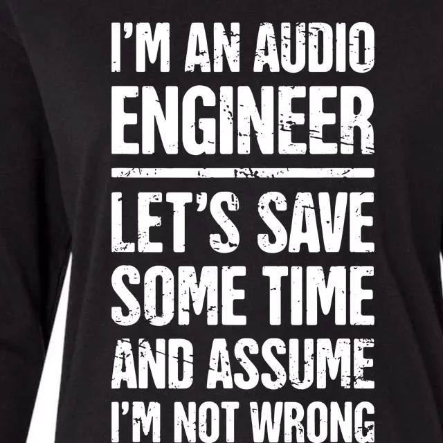 Audio Engineer Distressed Funny Sound Guy Womens Cotton Relaxed Long Sleeve T-Shirt