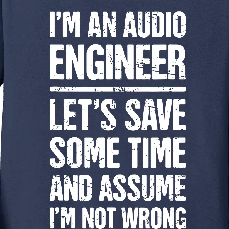 Audio Engineer Distressed Funny Sound Guy Kids Long Sleeve Shirt