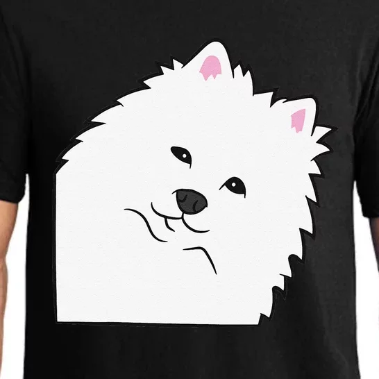 American Eskimo Dog Peeking From Side Cute American Eskimo Pajama Set