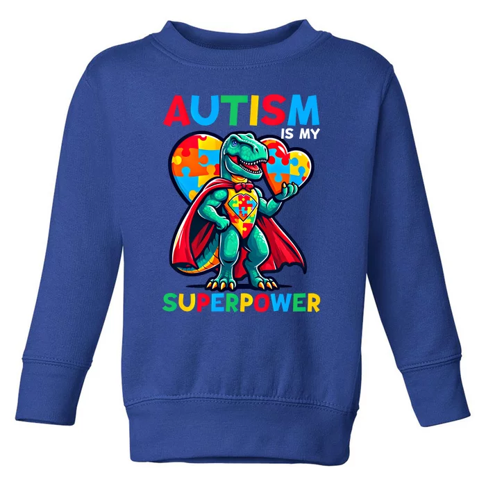 Autism Embrace Differences Dinosaur Trex Cute Puzzle Gift Toddler Sweatshirt