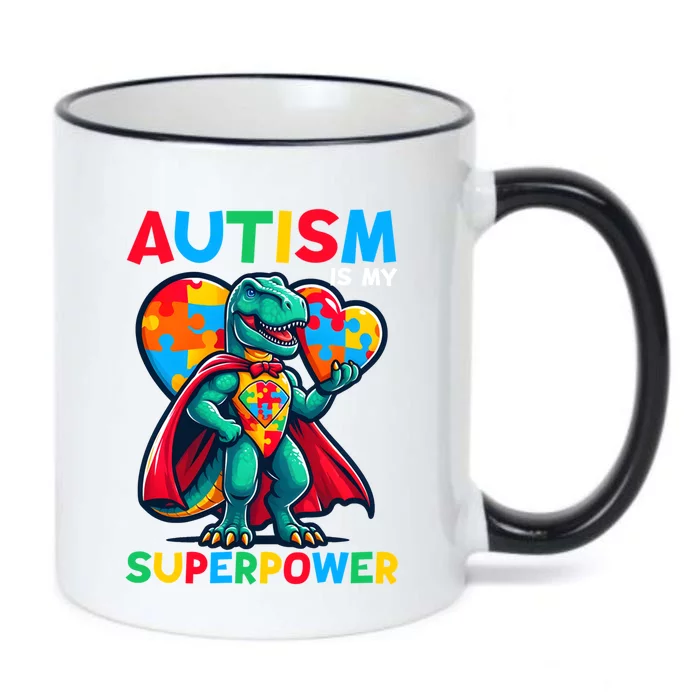 Autism Embrace Differences Dinosaur Trex Cute Puzzle Gift Black Color Changing Mug