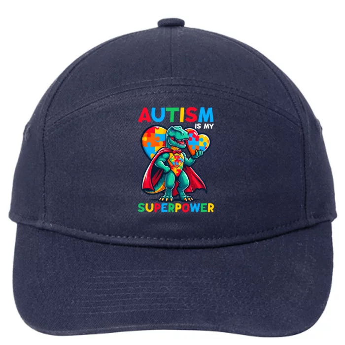 Autism Embrace Differences Dinosaur Trex Cute Puzzle Gift 7-Panel Snapback Hat