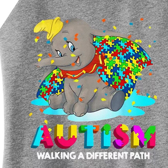 Autism Elephant Dumbo Walking A Different Path Autism Women’s Perfect Tri Rocker Tank