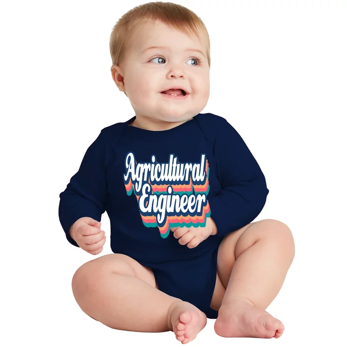 Agricultural Engineer Engineering Major Retro Gift Baby Long Sleeve Bodysuit