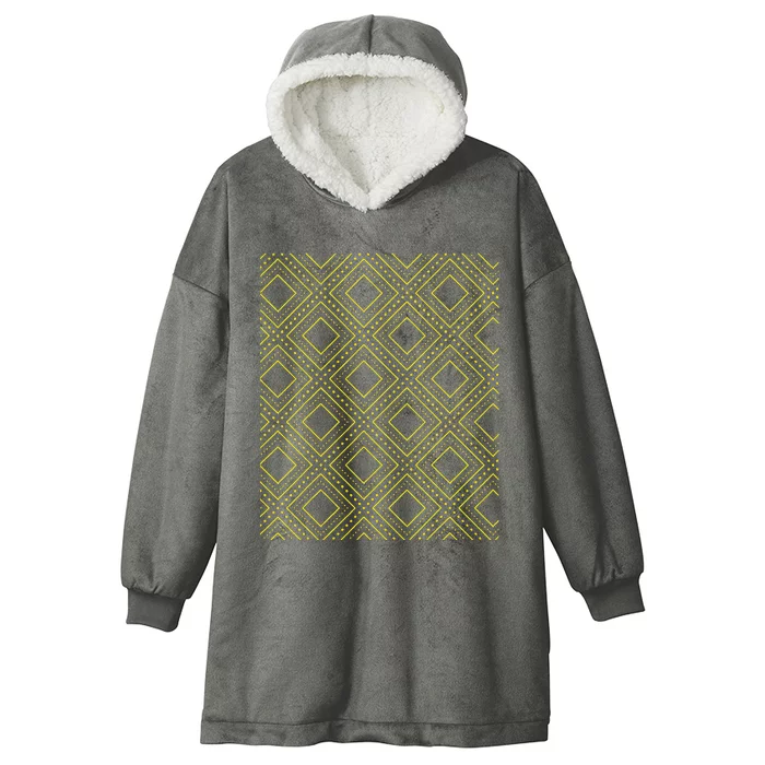 African Ethiopian Ethnic Simple Gold Patterns Hooded Wearable Blanket