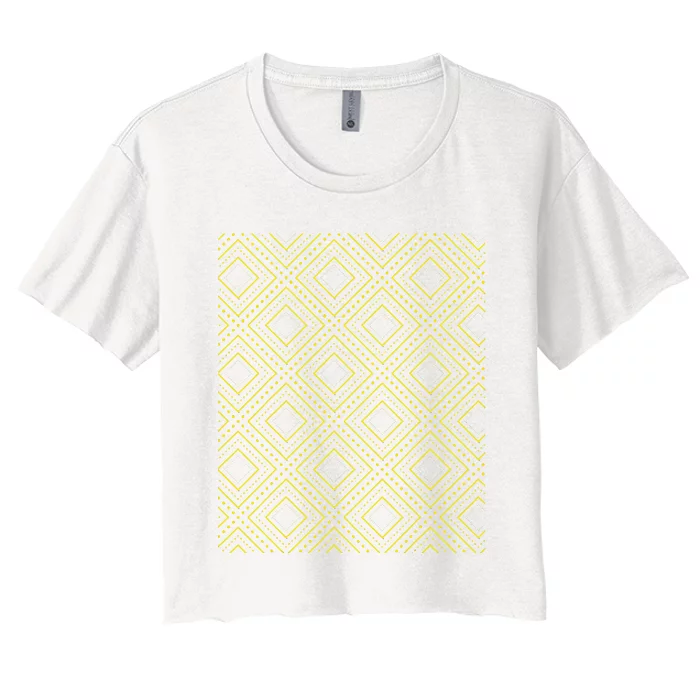 African Ethiopian Ethnic Simple Gold Patterns Women's Crop Top Tee