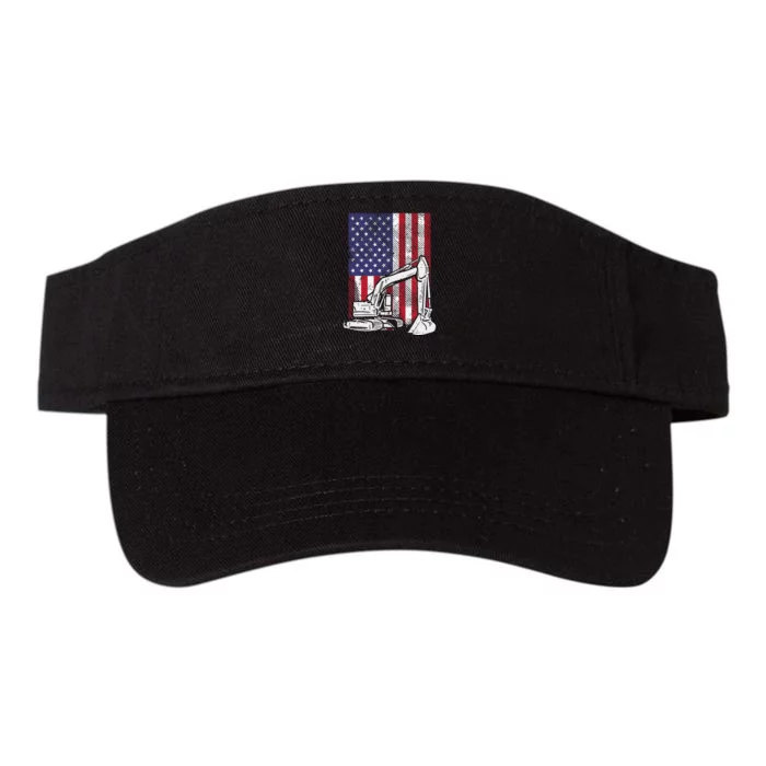 American Excavator Fourth 4th Of July Valucap Bio-Washed Visor