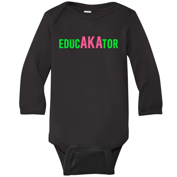 Aka Educator Funny Educators & Teacher Crew School Squad Baby Long Sleeve Bodysuit