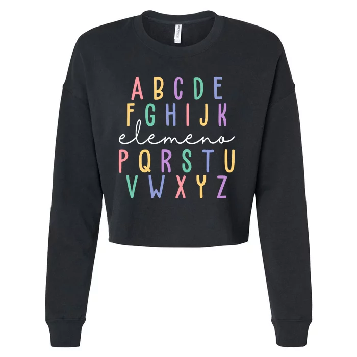 ABC ELEMENO Funny Alphabet Cropped Pullover Crew