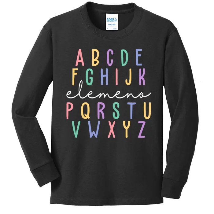 ABC ELEMENO Funny Alphabet Kids Long Sleeve Shirt