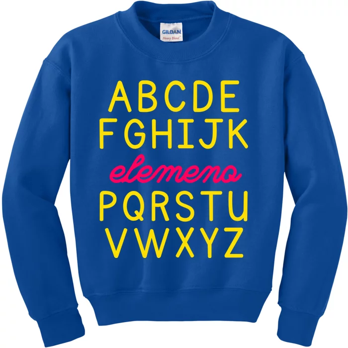 Abc Eleo Funny Teacher Kindergarten Alphabet Preschool Gift Kids Sweatshirt