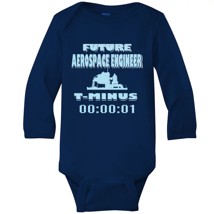 Aerospace Engineer Future Rocket Scientist TMinus Countdown Funny Gift Baby Long Sleeve Bodysuit