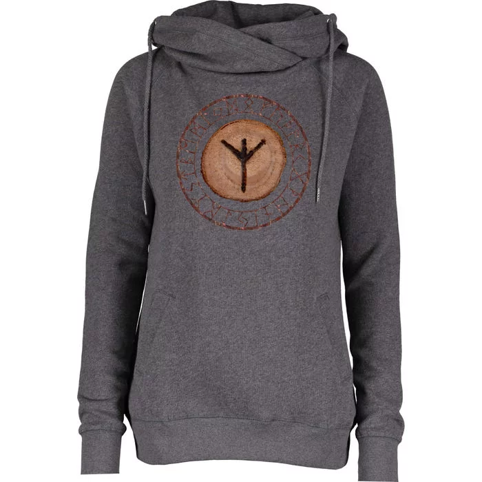 Algiz Elder Futhark Rune Womens Funnel Neck Pullover Hood