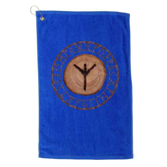 Algiz Elder Futhark Rune Platinum Collection Golf Towel