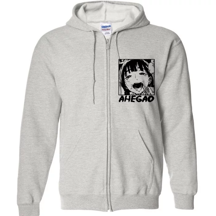 Ahegao Emoji Face Cartoon Full Zip Hoodie