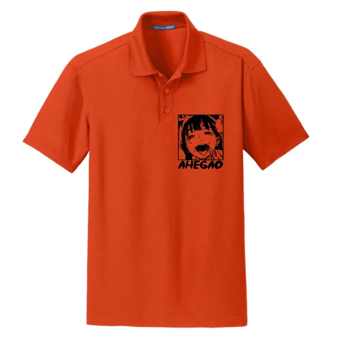 Ahegao Emoji Face Cartoon Dry Zone Grid Performance Polo