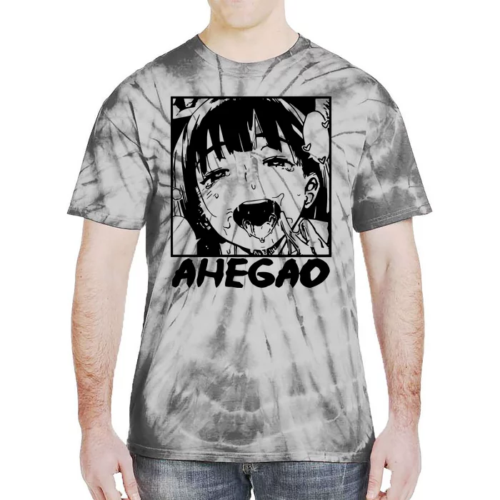 Ahegao Emoji Face Cartoon Tie-Dye T-Shirt