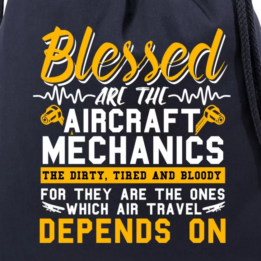 Aircraft Engineer Funny Gift Plane Mechanic Technician Meaningful Gift Drawstring Bag