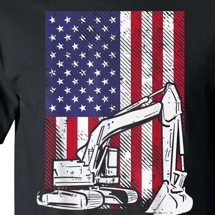 American Excavator Fourth 4th Of July Kids Tall T-Shirt