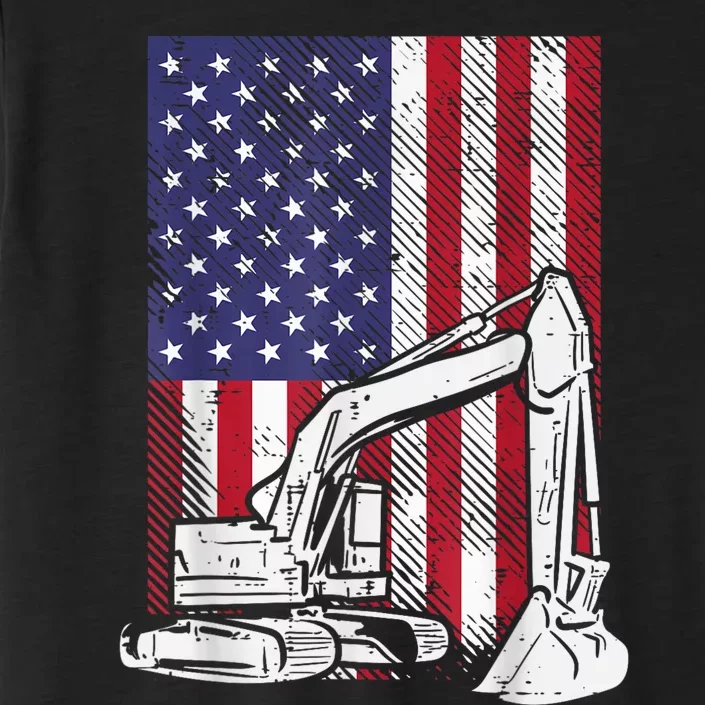 American Excavator Fourth 4th Of July Kids ChromaSoft Performance T-Shirt