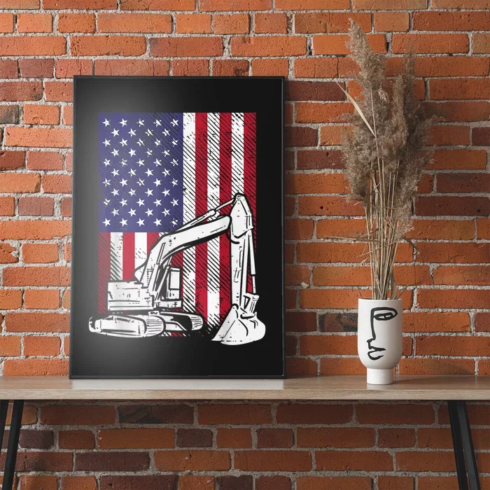 American Excavator Fourth 4th Of July Kids Poster