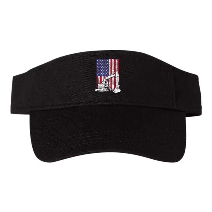 American Excavator Fourth 4th Of July Kids Valucap Bio-Washed Visor