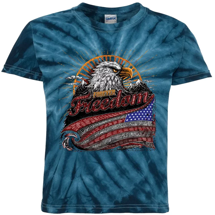 American Eagle Forever Freedom USA Kids Tie-Dye T-Shirt