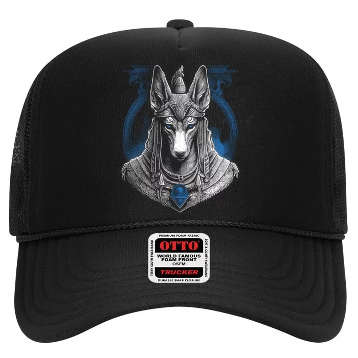 Anubis Egyptian God Realistic High Crown Mesh Trucker Hat