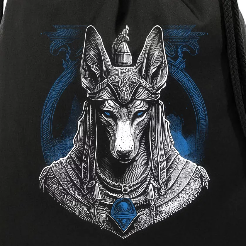 Anubis Egyptian God Realistic Drawstring Bag