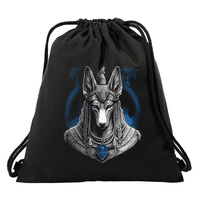 Anubis Egyptian God Realistic Drawstring Bag