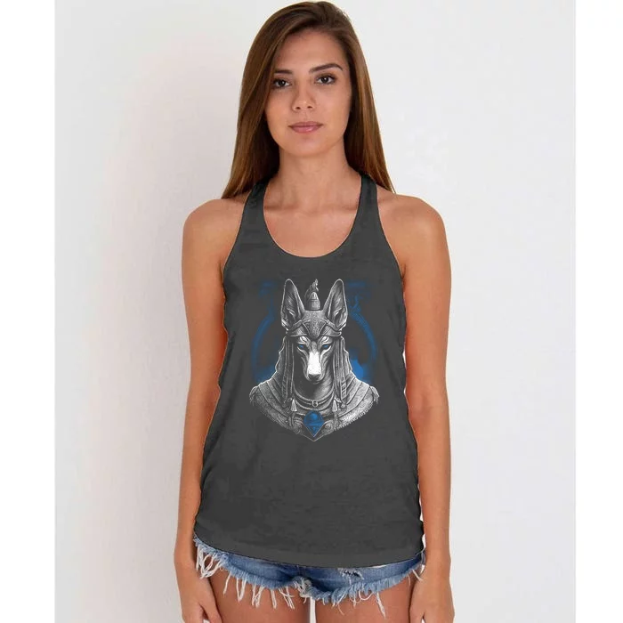 Anubis Egyptian God Realistic Women's Knotted Racerback Tank