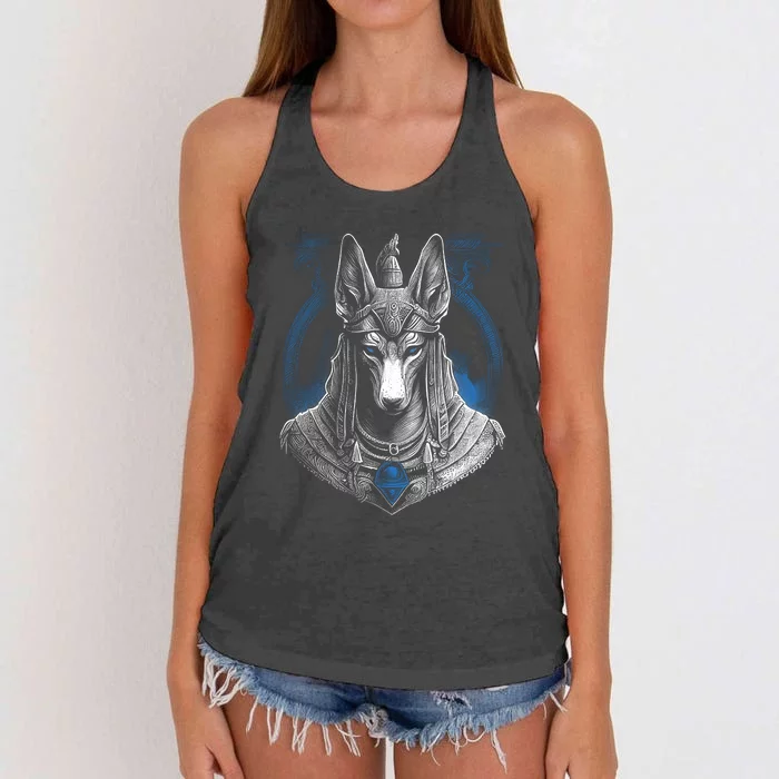 Anubis Egyptian God Realistic Women's Knotted Racerback Tank