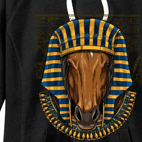 Ancient Egyptian Goddess Horse Pyramid Horse Lover Cow Gift Women's Fleece Hoodie