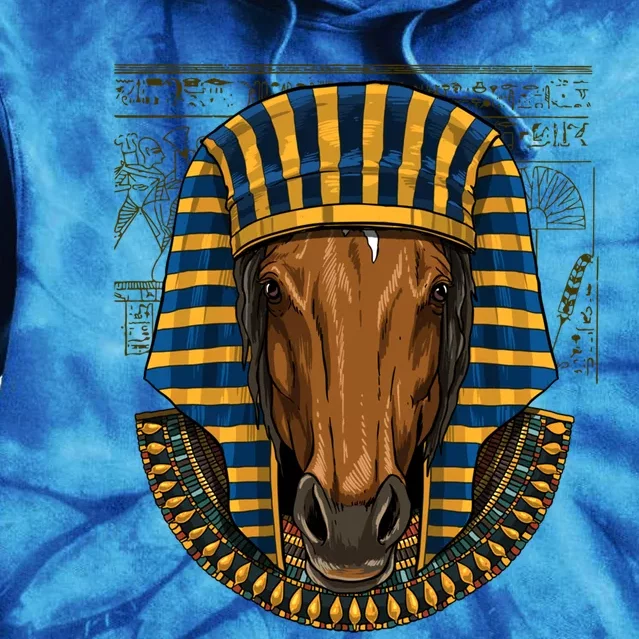 Ancient Egyptian Goddess Horse Pyramid Horse Lover Cow Gift Tie Dye Hoodie