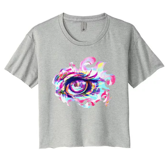 Anime Eye Girl Eyes Anime Fan Gift Women's Crop Top Tee