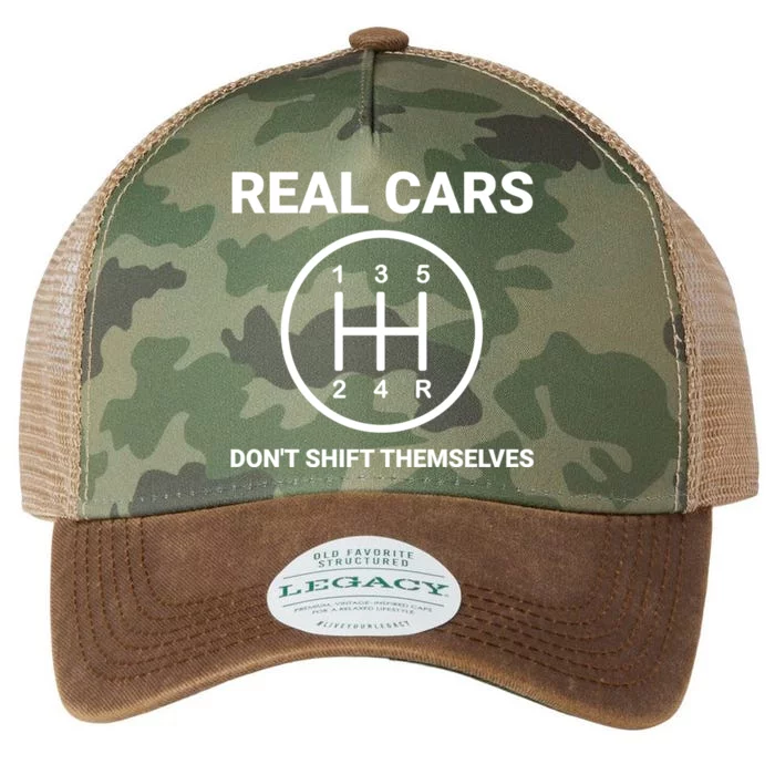 Auto Engine Garage Driver Real Cars Don't Shift Themselves Gift Legacy Tie Dye Trucker Hat