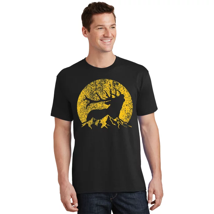 American Elk Hunter Dad Vintage Retro Bow Hunting Gift T-Shirt