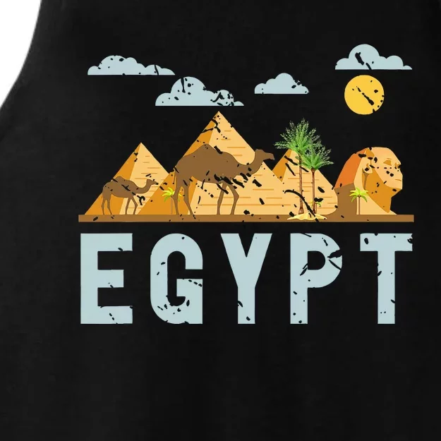 Africa Egyptian Hieroglyphics Cairo Egypt Ladies Tri-Blend Wicking Tank