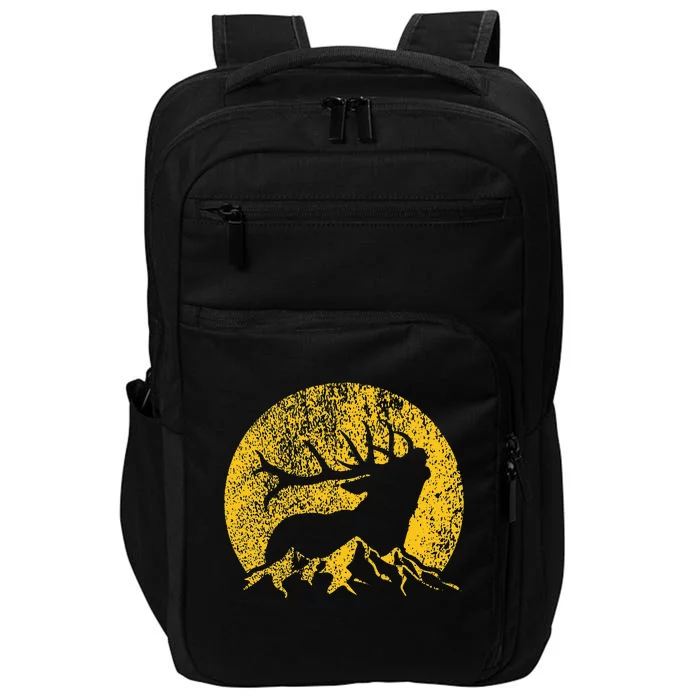 American Elk Hunter Dad Vintage Retro Bow Hunting Gift Impact Tech Backpack