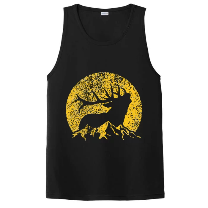 American Elk Hunter Dad Vintage Retro Bow Hunting Gift Performance Tank