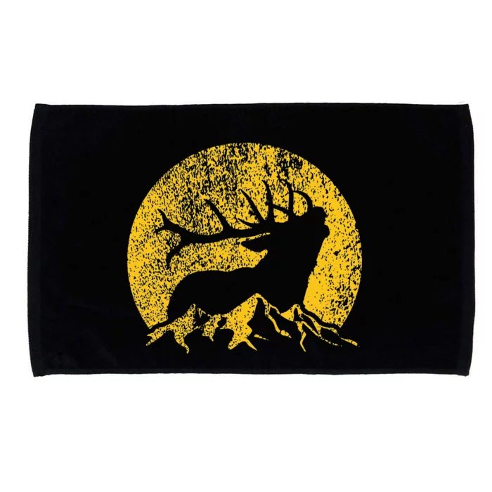 American Elk Hunter Dad Vintage Retro Bow Hunting Gift Microfiber Hand Towel