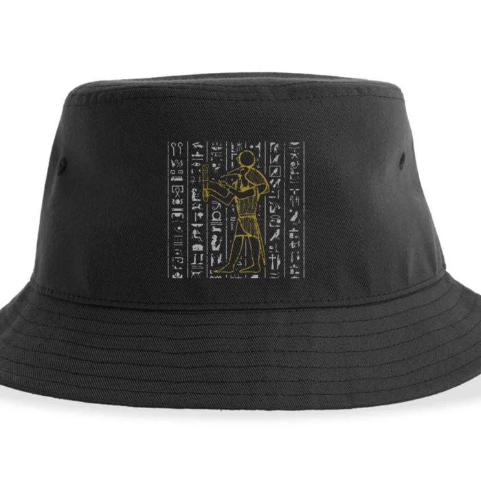 Ancient Egypt History Egyptian Hieroglyphics Sustainable Bucket Hat