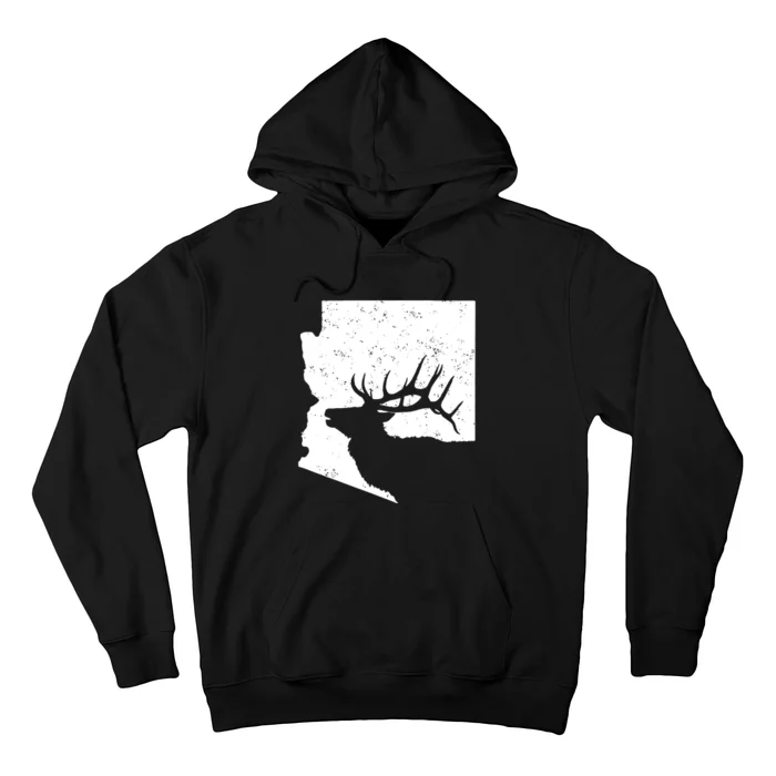 Arizona Elk Hunting Bull Elk Az State Shape Hoodie