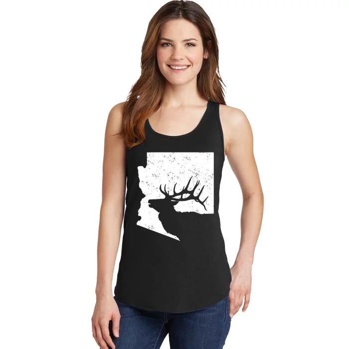 Arizona Elk Hunting Bull Elk Az State Shape Ladies Essential Tank