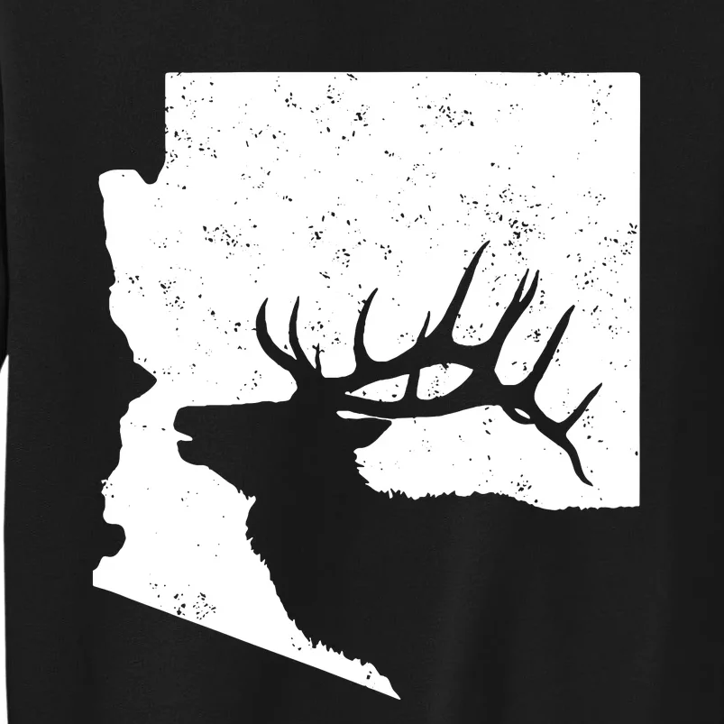 Arizona Elk Hunting Bull Elk Az State Shape Tall Sweatshirt