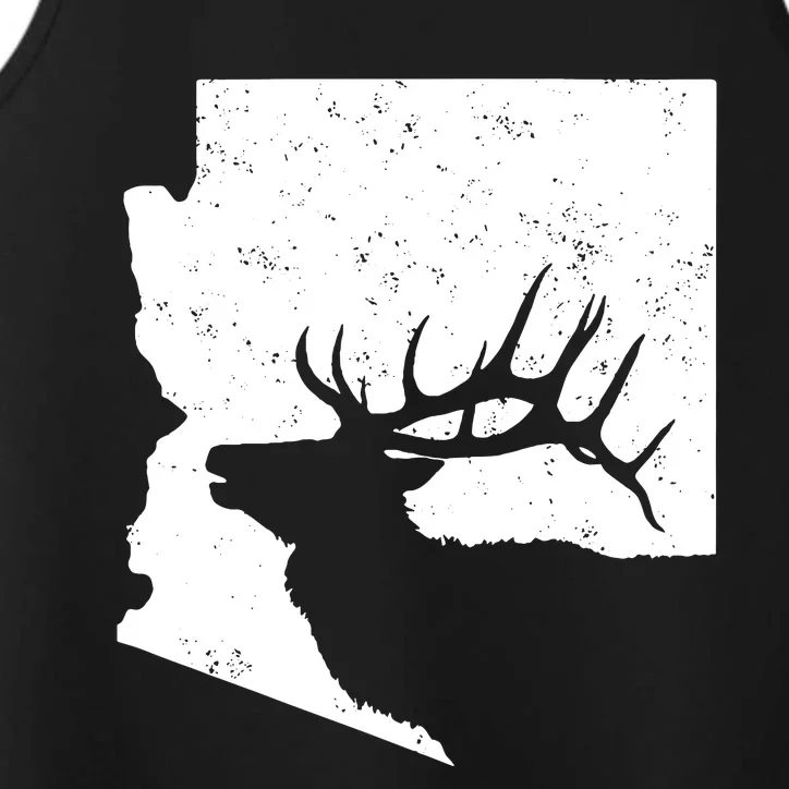 Arizona Elk Hunting Bull Elk Az State Shape Performance Tank